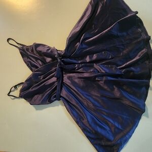 Smart Deep Blue Satin Dress